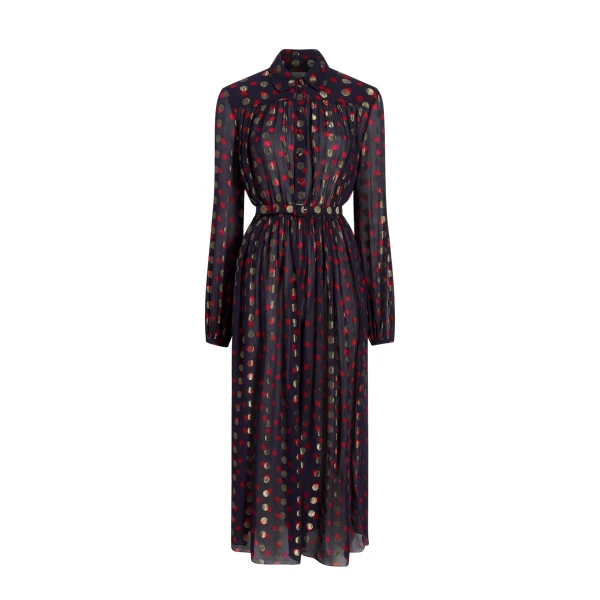 Adam Lippes Lettie Dress in Navy Multi