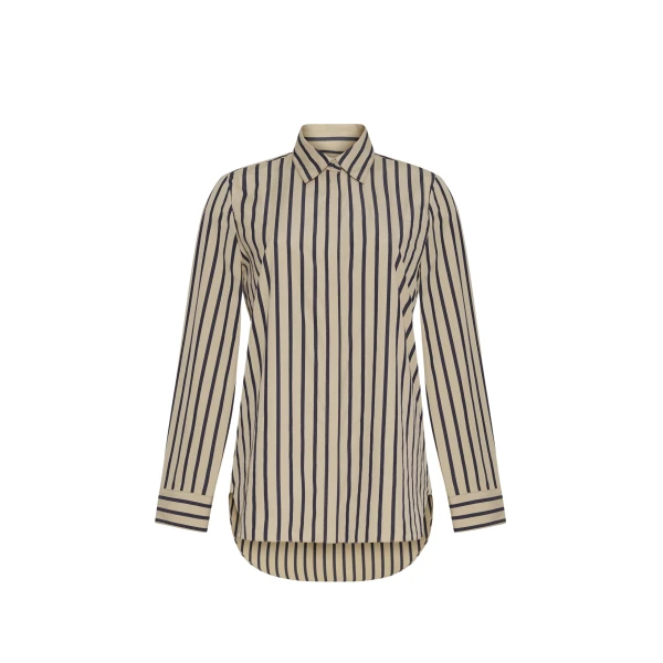 Adam Lippes Mathias Shirt in Khaki/Navy