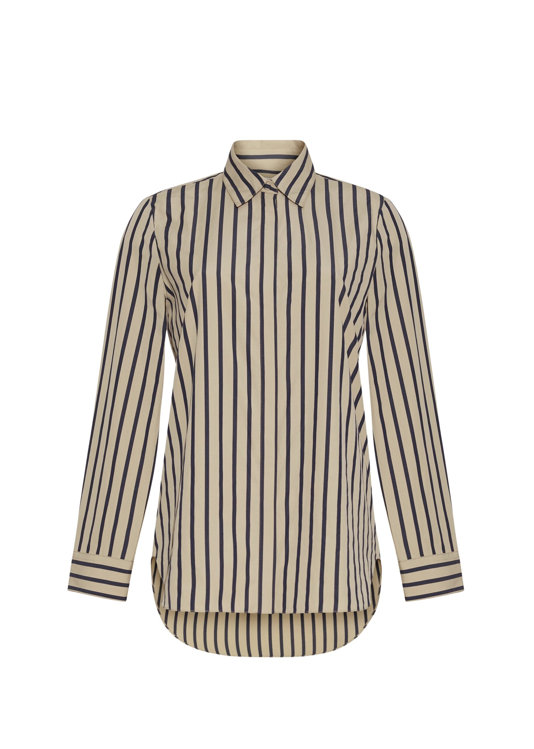 Adam Lippes Mathias Shirt in Khaki/Navy