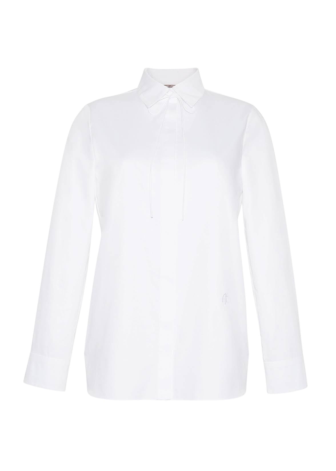 Adam Lippes Shirt With Thin Bow in White