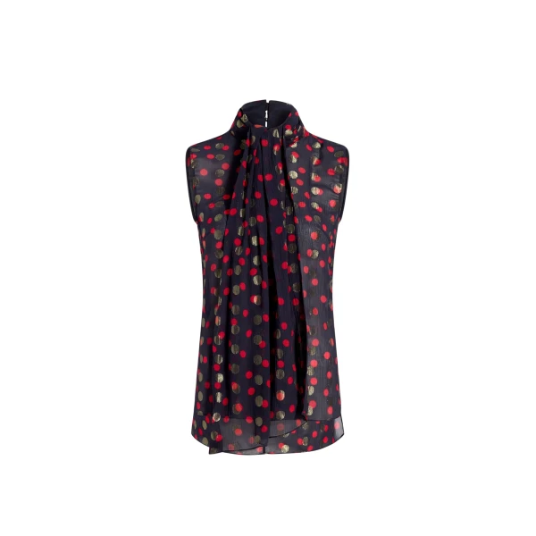 Adam Lippes Swayze Top in Navy Multi