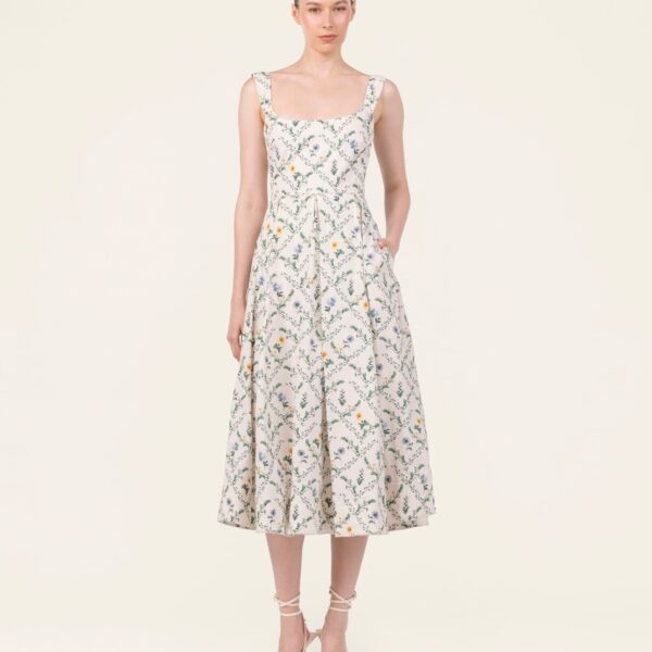 Agua by Agua Bendita Alcaparra Brisa Midi Dress - Agua by Agua Bendita Dresses - Artisanal Colombian Resort Wear at Coveti