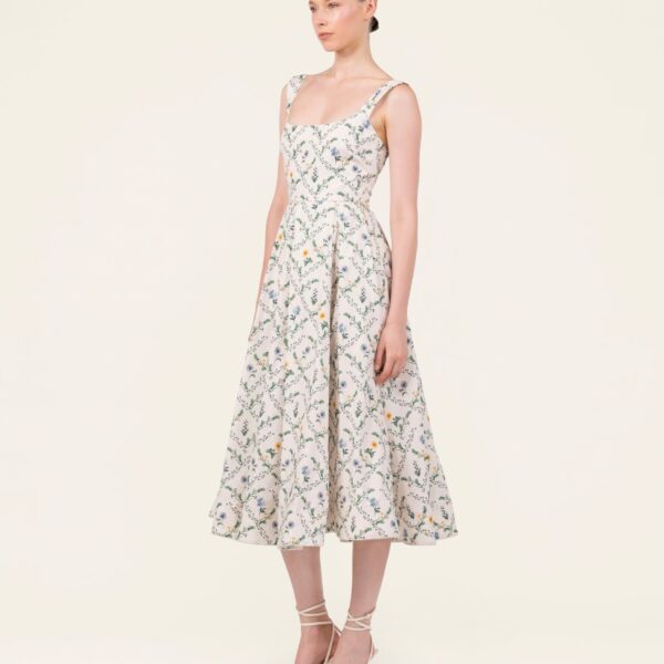 Agua by Agua Bendita Alcaparra Brisa Midi Dress - Agua by Agua Bendita Dresses - Artisanal Colombian Resort Wear at Coveti