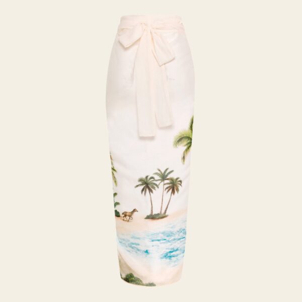 Agua by Agua Bendita Lavanda Arena Pareo Midi - Agua by Agua Bendita Beachwear - Artisanal Colombian Resort Wear at Coveti