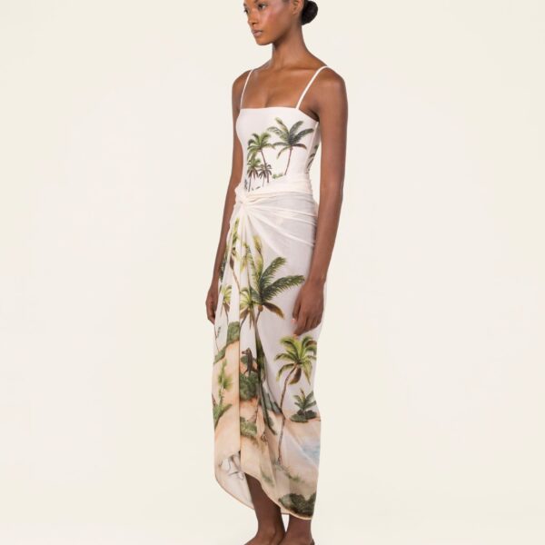 Agua by Agua Bendita Lavanda Arena Pareo Midi - Agua by Agua Bendita Beachwear - Artisanal Colombian Resort Wear at Coveti