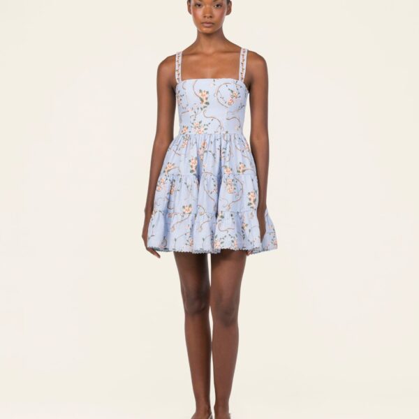Agua by Agua Bendita Lima Mini Navegante Mini Dress - Agua by Agua Bendita Dresses - Artisanal Colombian Resort Wear at Coveti