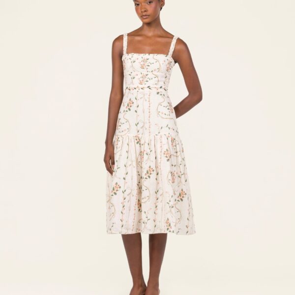Agua by Agua Bendita Nispero Navegante Midi Dress - Agua by Agua Bendita Dresses - Artisanal Colombian Resort Wear at Coveti