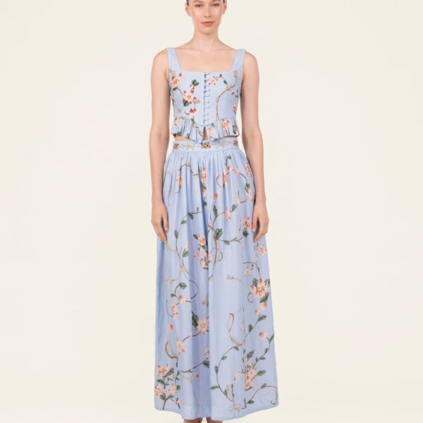 Agua by Agua Bendita Tangelo Navegante Maxi Skirt - Agua by Agua Bendita Skirts - Artisanal Colombian Resort Wear at Coveti