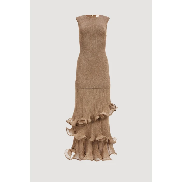 Ciela Ruffle Knit Maxi Dress