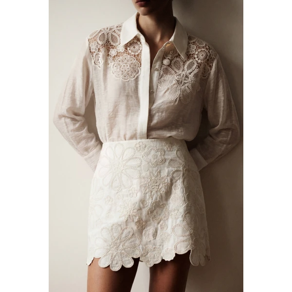 Aje Gia Embroidered Mini Skirt, view 9
