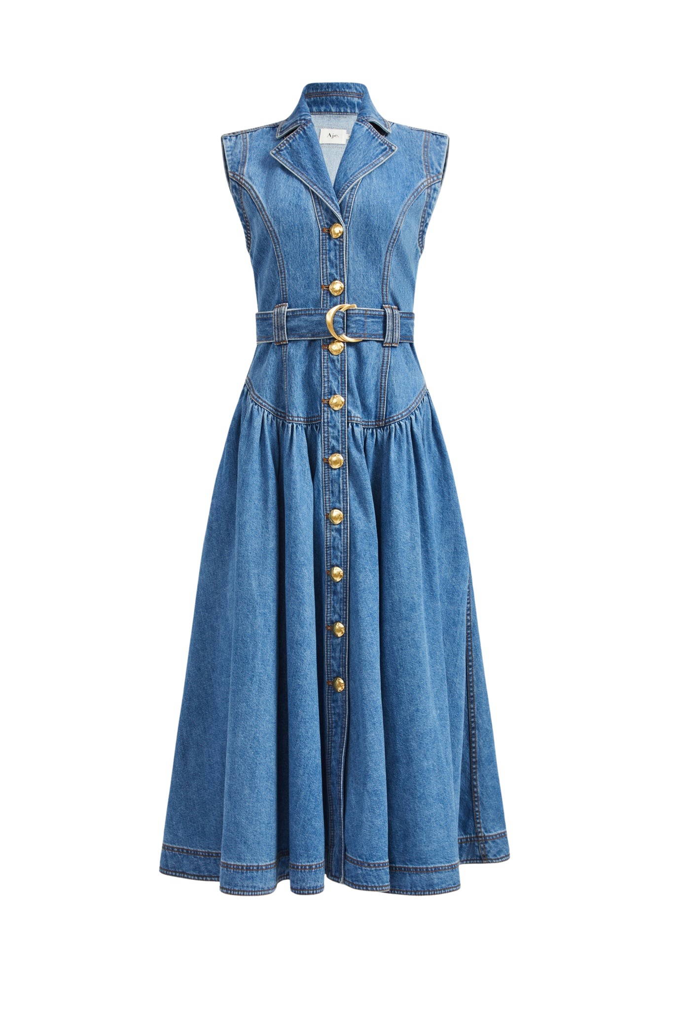Aje Liliana Denim Midi Dress