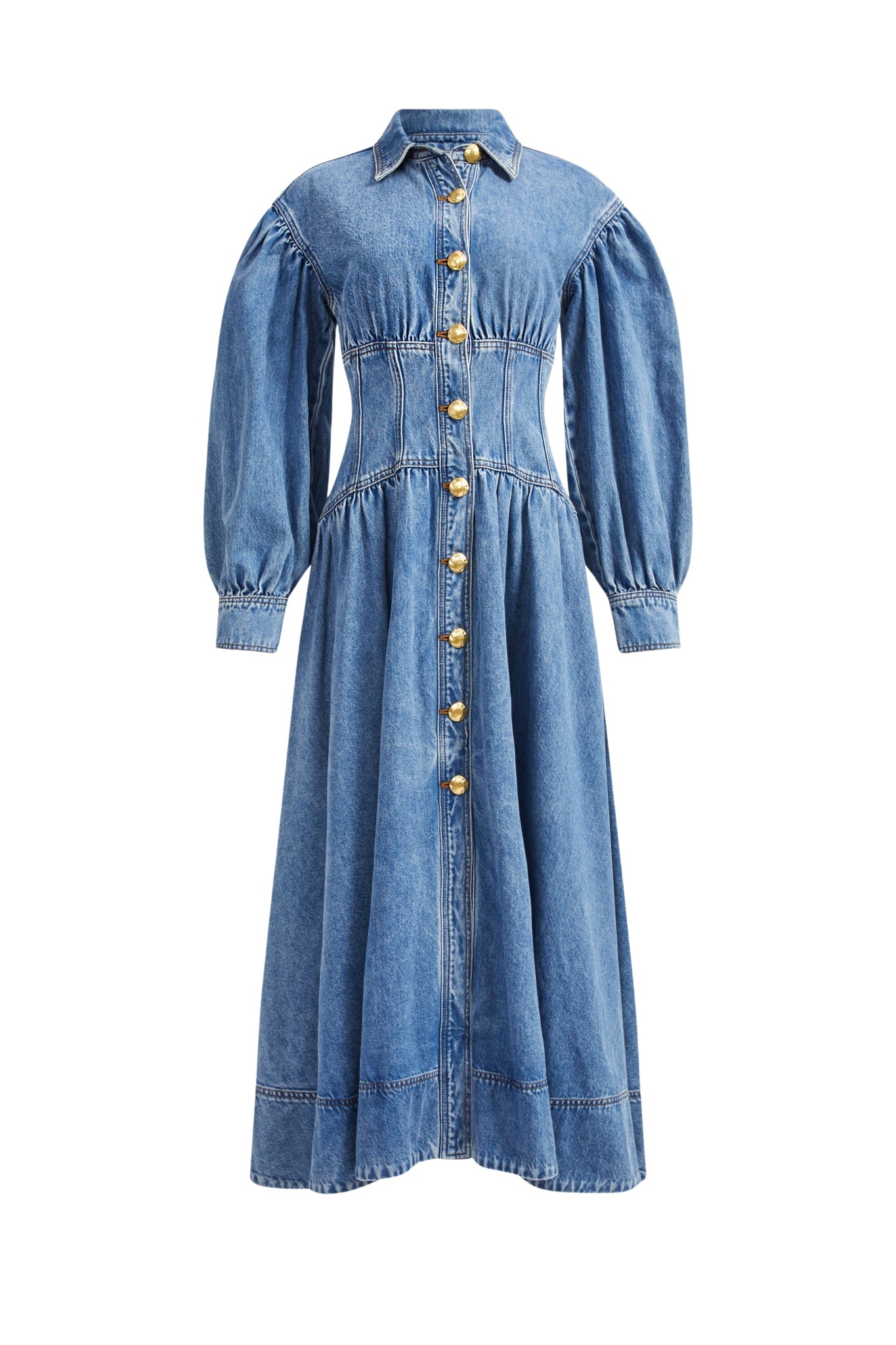 Aje Lorraine Denim Midi Dress