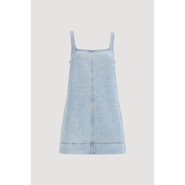 Lucina Stud Denim Mini Dress