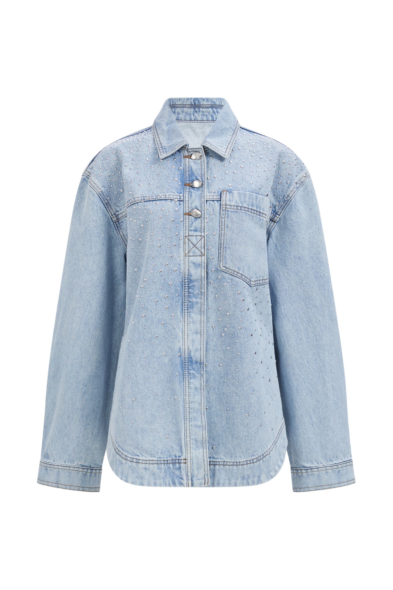 Aje Lucina Stud Denim Shirt