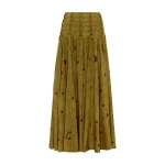 Alemais Astro Skirt Olive  Sustainable Skirts with Alémais print - Coveti Australian Designer