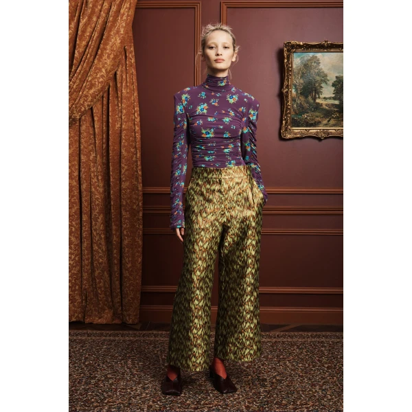 Alemais Betsy Ruched Top  Sustainable Tops with Alémais print - Coveti Australian Designer