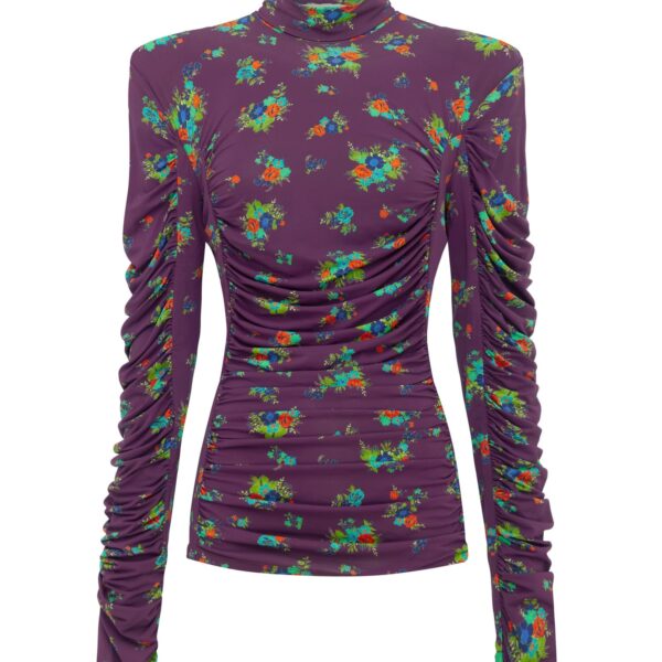 Alemais Betsy Ruched Top  Sustainable Tops with Alémais print - Coveti Australian Designer