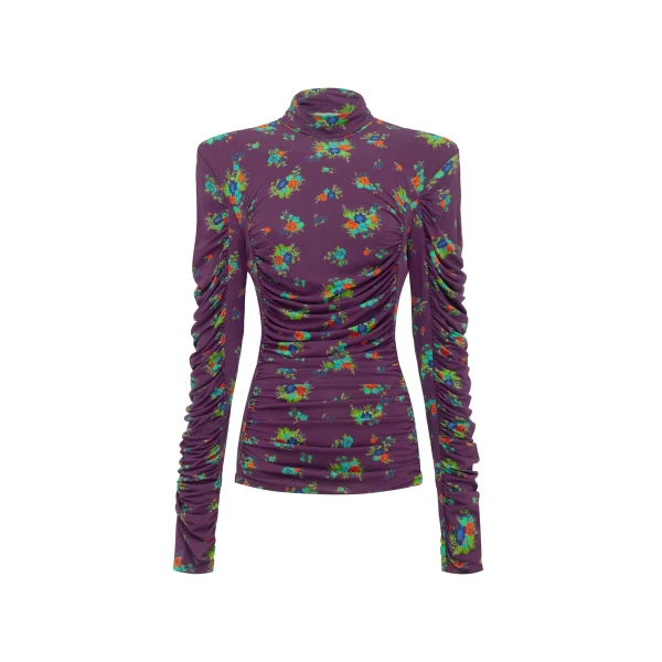 Alemais Betsy Ruched Top  Sustainable Tops with Alémais print - Coveti Australian Designer