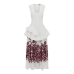 Alemais Bobby V-Neck Embroidered Midi Dress  Sustainable Dresses with Alémais print - Coveti Australian Designer