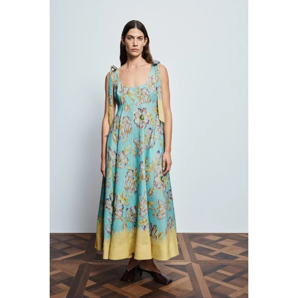 Alemais Jerry Ballet Midi Dress  Sustainable Dresses with Alémais print - Coveti Australian Designer