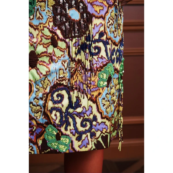 Alemais Joanna Embellished Skirt  Sustainable Skirts with Alémais print - Coveti Australian Designer