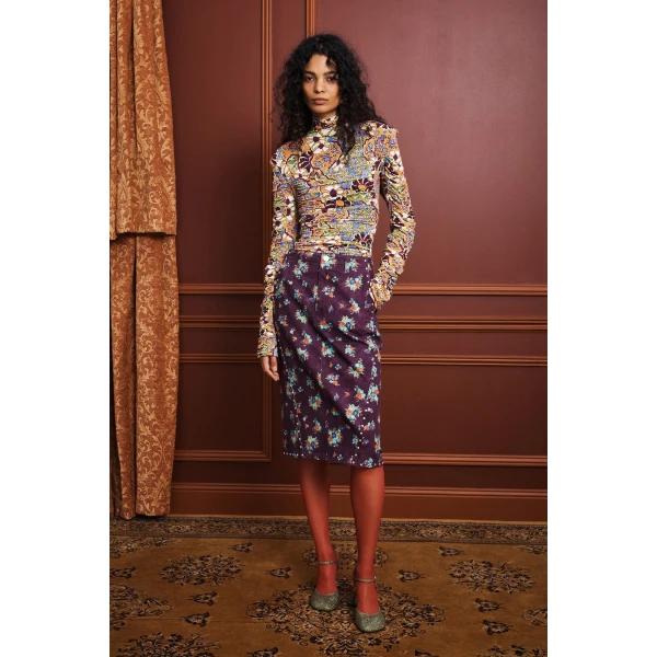 Alemais Joanna Ruched Top  Sustainable Tops with Alémais print - Coveti Australian Designer
