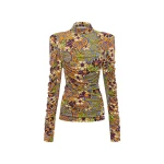 Alemais Joanna Ruched Top  Sustainable Tops with Alémais print - Coveti Australian Designer