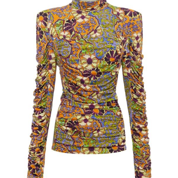 Alemais Joanna Ruched Top  Sustainable Tops with Alémais print - Coveti Australian Designer