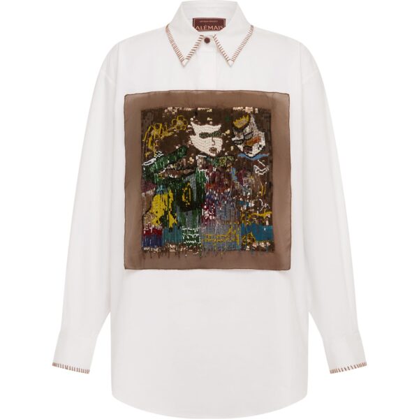 Alemais Limelight Embellish Shirt  Sustainable Tops with Alémais print - Coveti Australian Designer