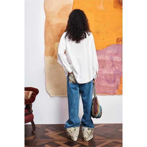 Alemais Limelight Embellish Shirt  Sustainable Tops with Alémais print - Coveti Australian Designer