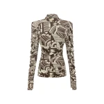 Alemais Lori Ruched Top  Sustainable Tops with Alémais print - Coveti Australian Designer