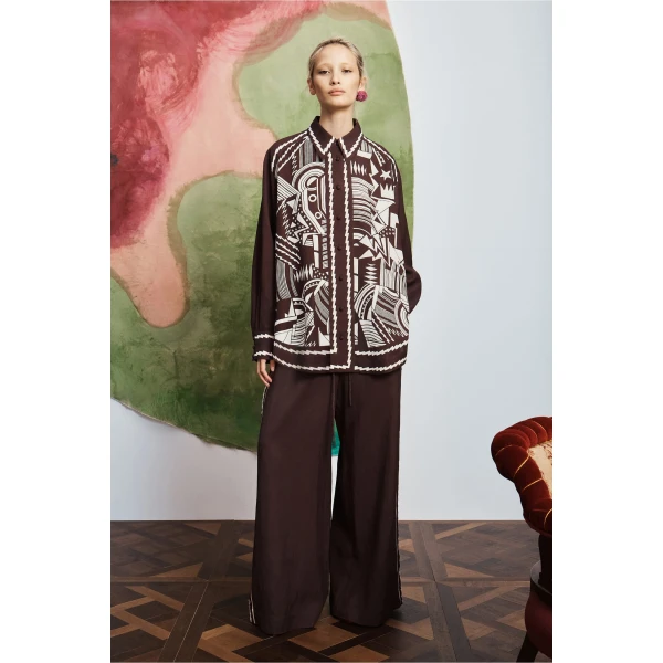 Alemais Lori Shirt  Sustainable Tops with Alémais print - Coveti Australian Designer