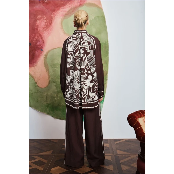 Alemais Lori Shirt  Sustainable Tops with Alémais print - Coveti Australian Designer