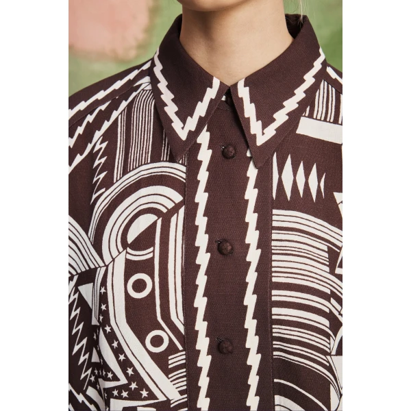 Alemais Lori Shirt  Sustainable Tops with Alémais print - Coveti Australian Designer