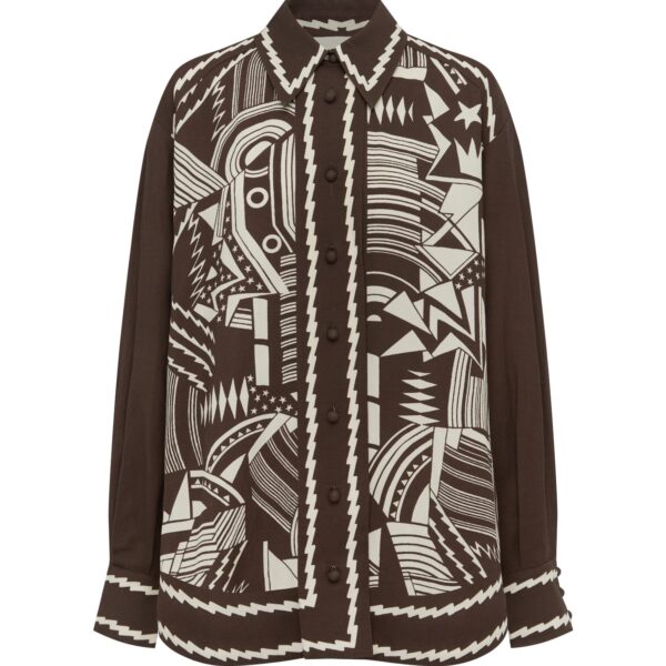 Alemais Lori Shirt  Sustainable Tops with Alémais print - Coveti Australian Designer