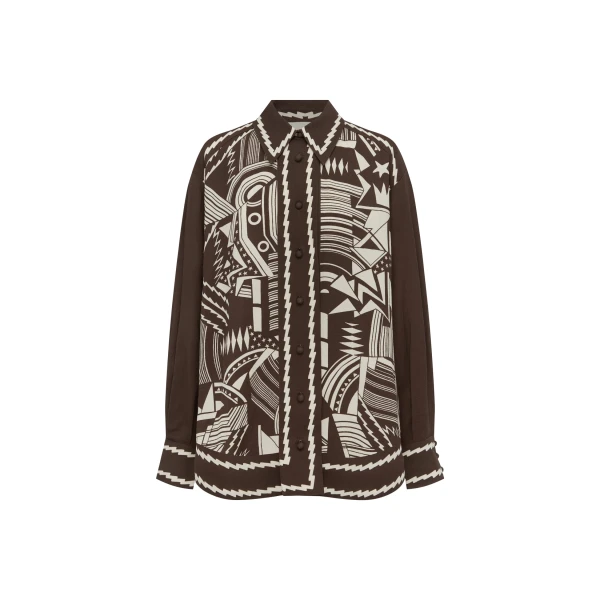 Alemais Lori Shirt  Sustainable Tops with Alémais print - Coveti Australian Designer