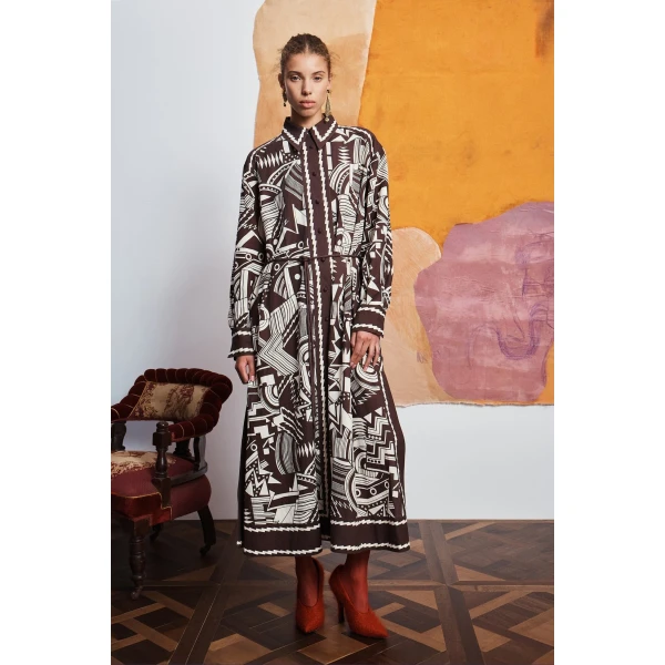 Alemais Lori Shirtdress  Sustainable Dresses with Alémais print - Coveti Australian Designer