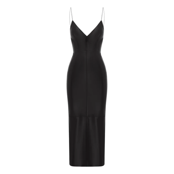 Alex Perry Bikini Dress in Leather, Black