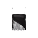 alex perry leather & lace top