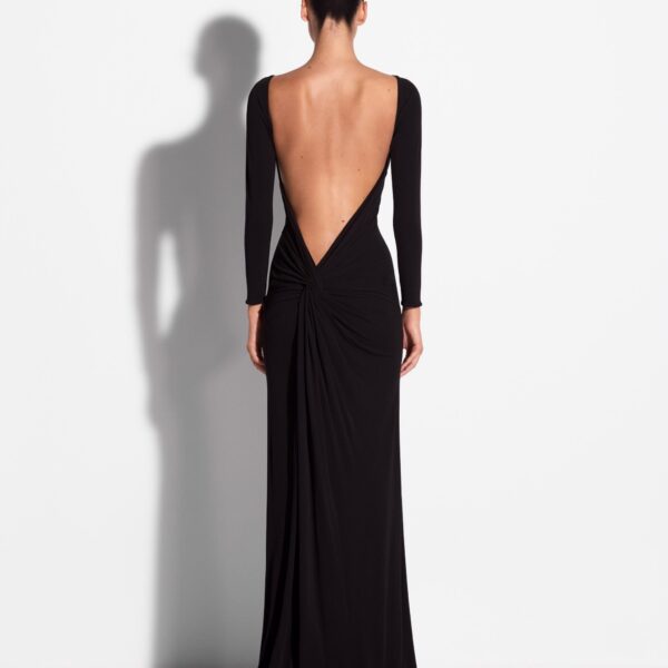 Long Sleeve Open Back Gown