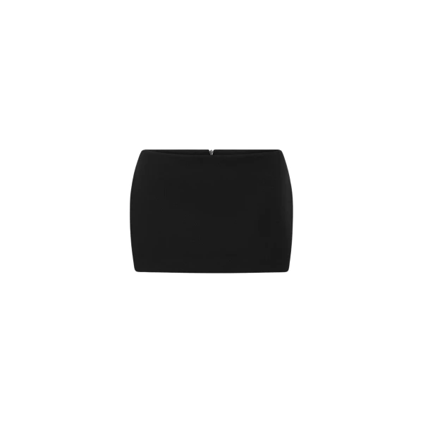Alex Perry Low Rise Mini Skirt in Wool Suiting, Midnight