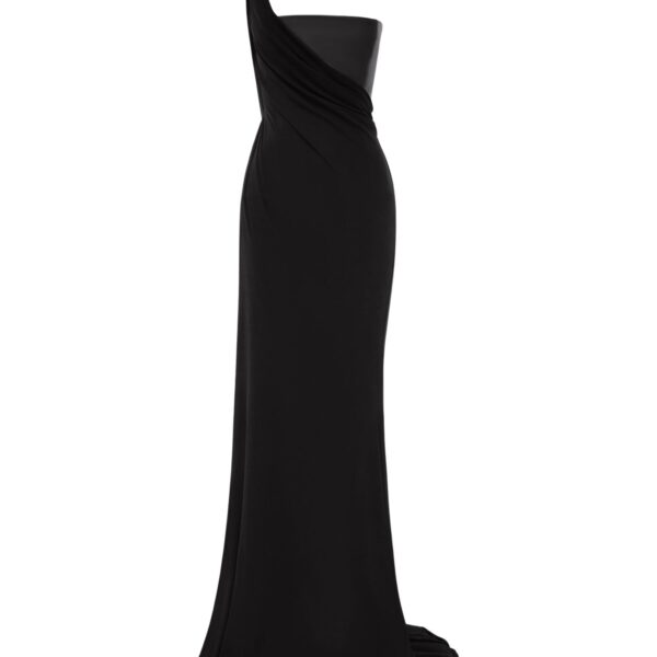 alex perry leather & jersey gown
