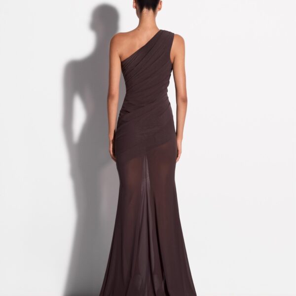 One Shoulder Tucked Gown