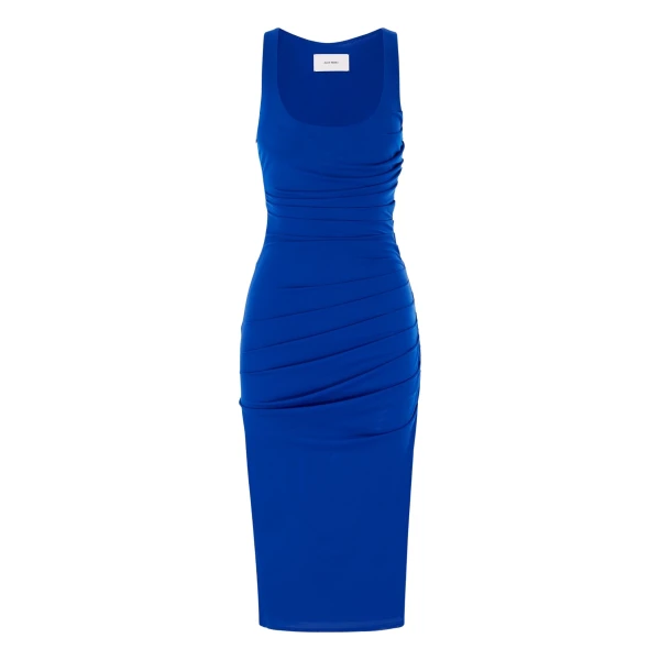 Alex Perry Singlet Dress in Stretch Mesh, Cobalt