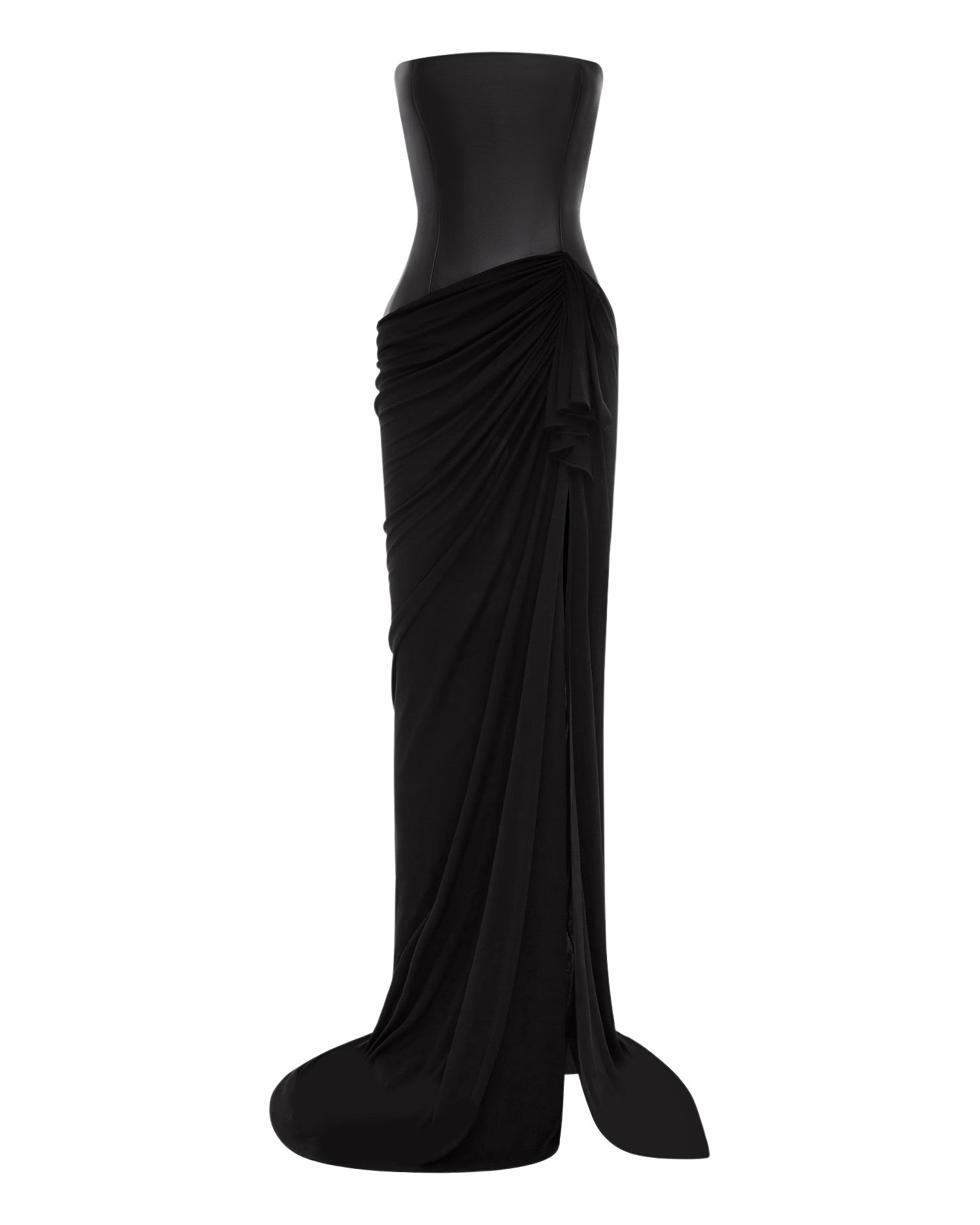 alex perry leather & jersey gown