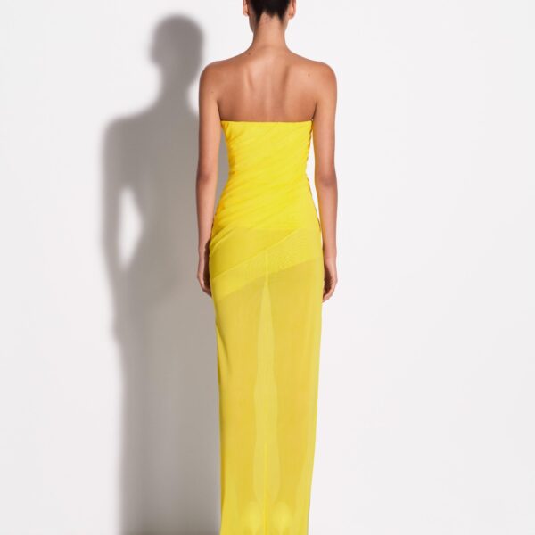 Strapless Tucked Column