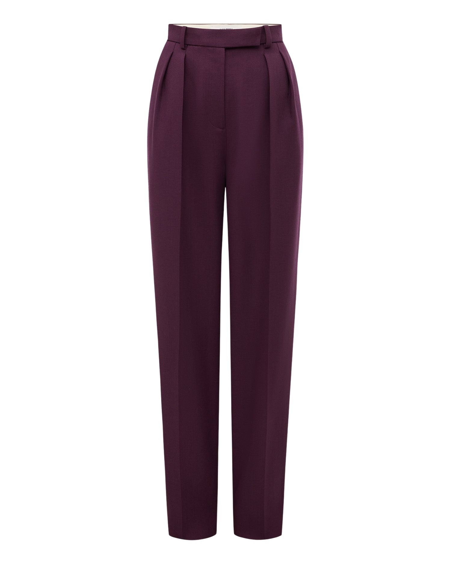 Alex Perry Tapered Trouser in Wool Suiting, Aubergine