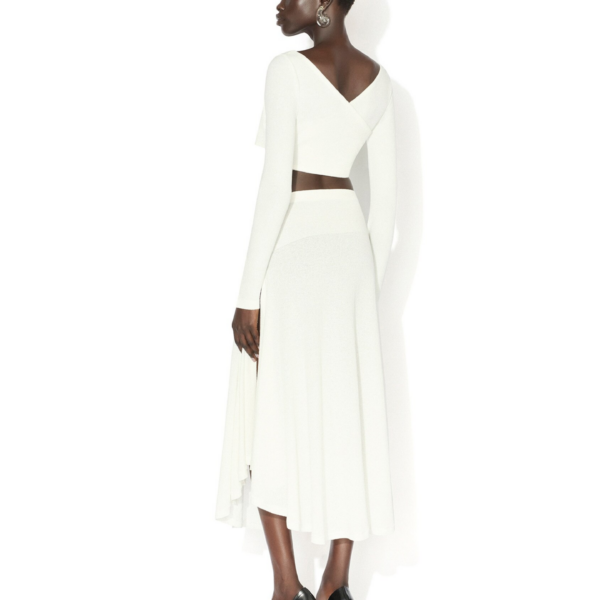 Alaïa Asymmetric Cotton Crepe Skirt - ALAÏA Skirts - Laser Cut Luxury - Shop at Coveti