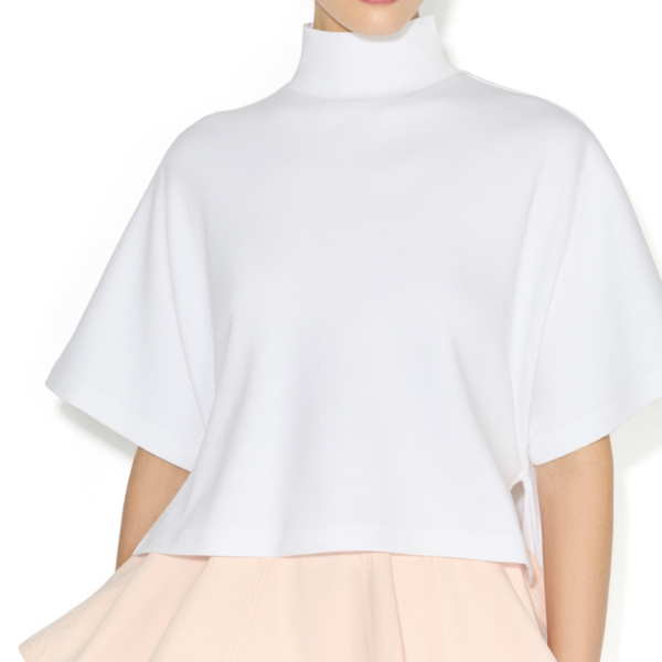 Alaïa Asymmetric Cotton Jersey T Shirt - ALAÏA Tops - Laser Cut Luxury - Shop at Coveti