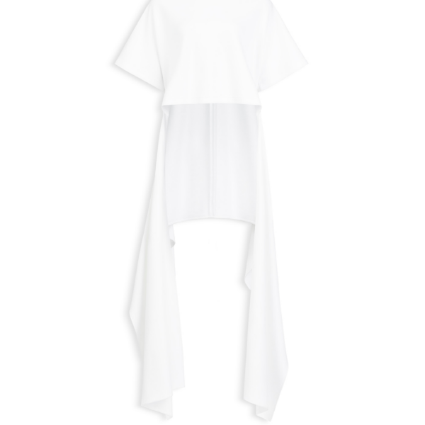 Alaïa Asymmetric Cotton Jersey T Shirt - ALAÏA Tops - Laser Cut Luxury - Shop at Coveti